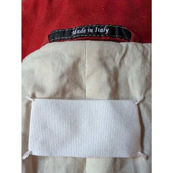 Maison Margiela Red Cotton Peplum Double Breasted Blazer Jacket Made in Italy 42 Blazers & Suit Jackets